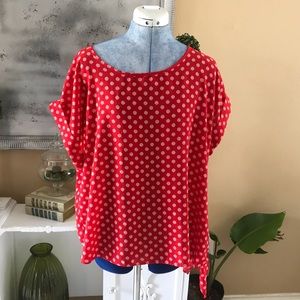 Polkadot red and white blouse